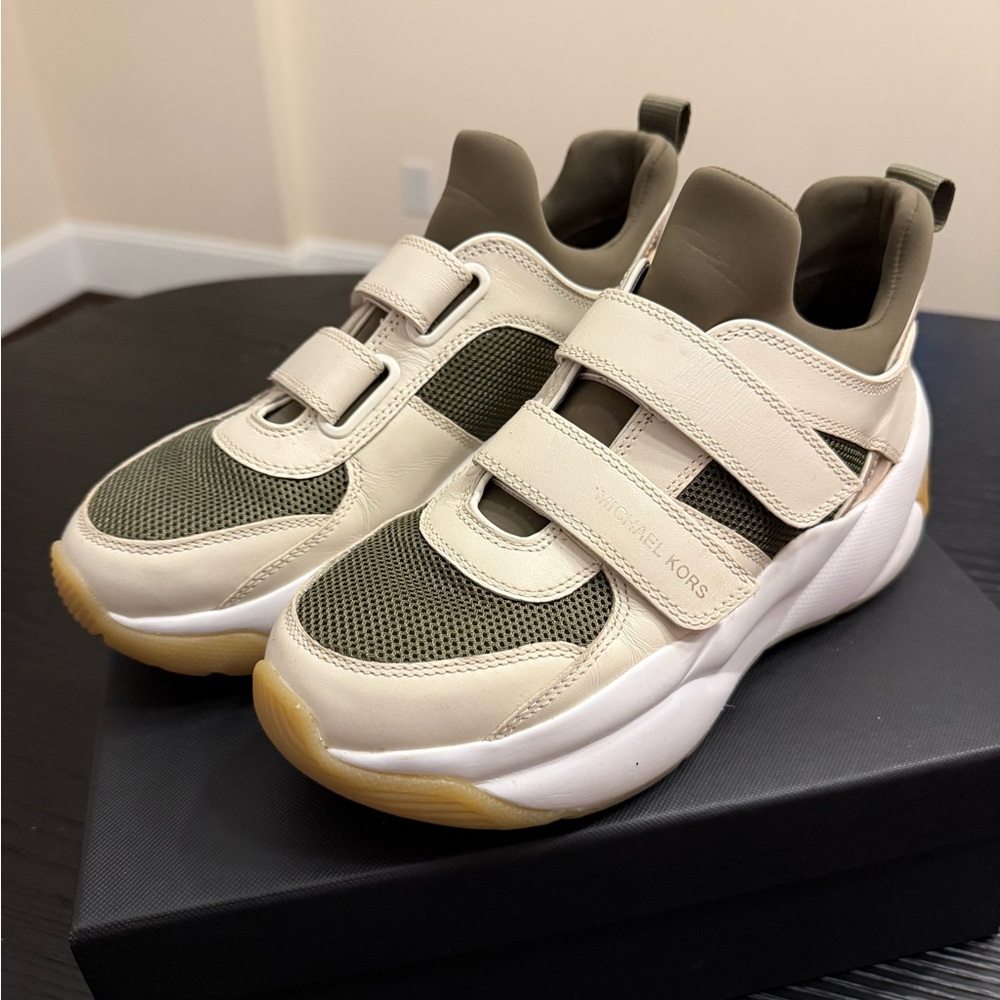 Michael Kors Kids' Cream and Green Sneakers